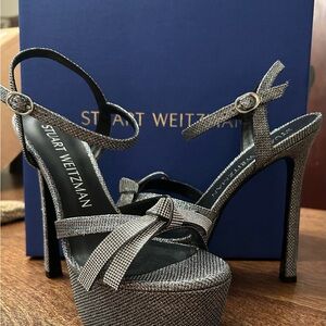 Stuart Weitzman Silver Platform Heels